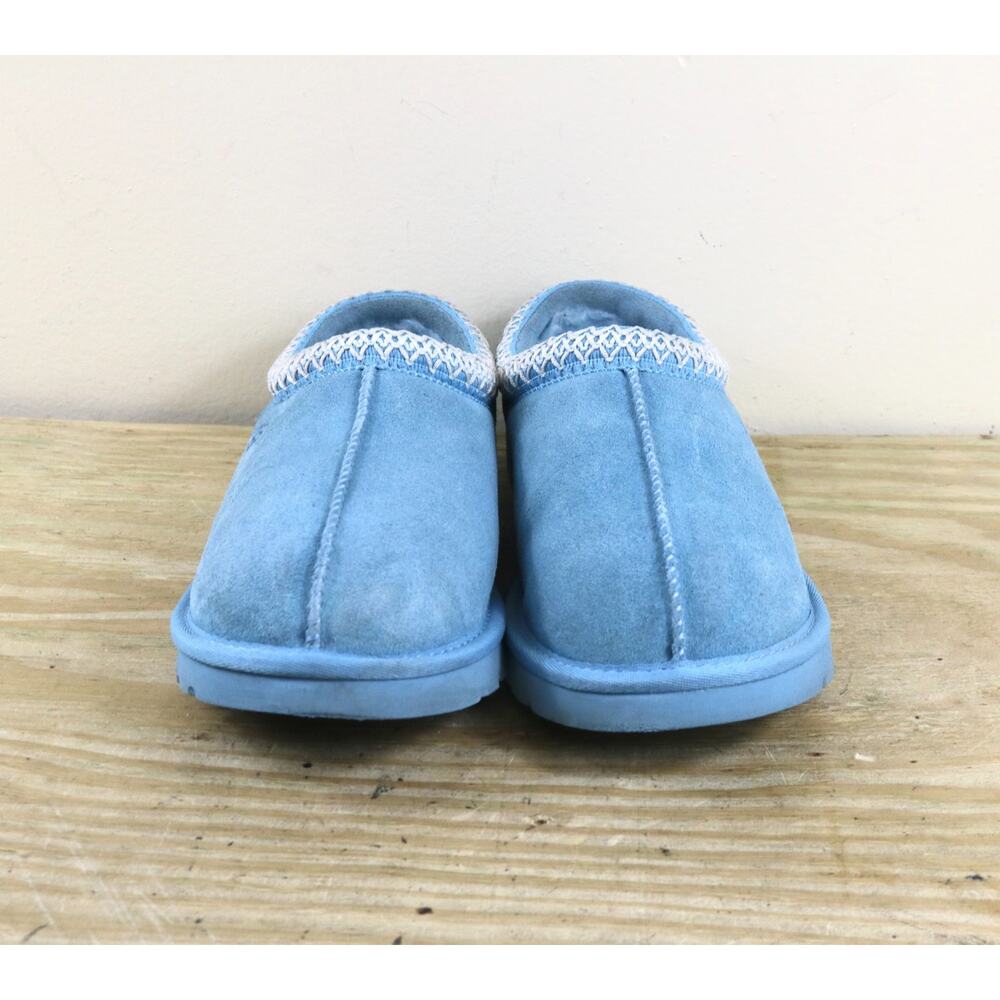 Ugg Slippers Womens 8 Braid Blue Suede Naval Tasman II Clogs Mules Shoes - Picture 2 of 10